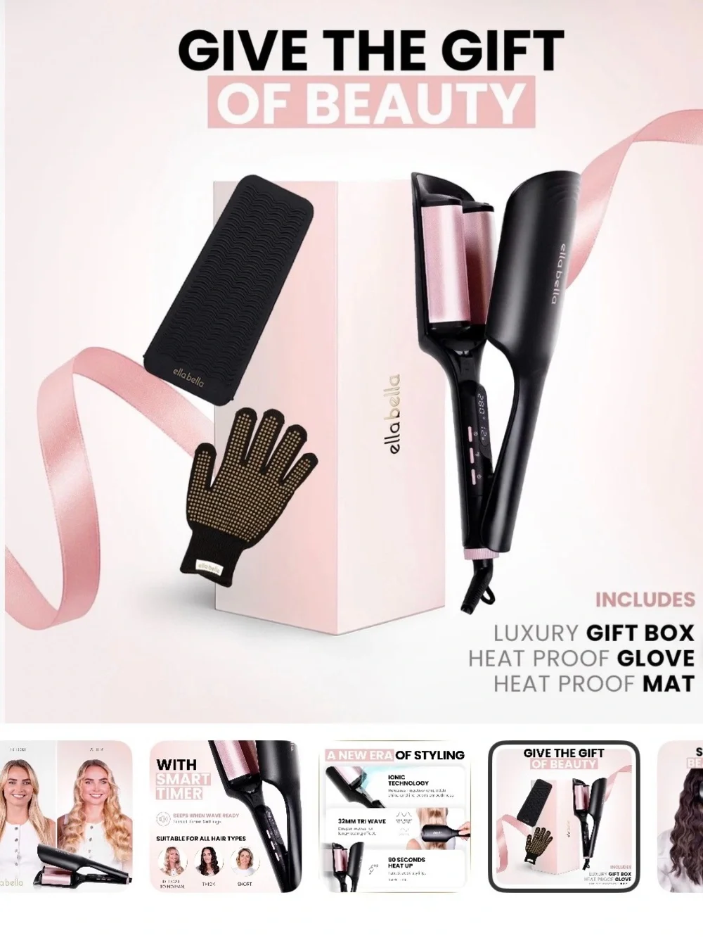 Compact Black and Rose Gold Mini Hair Straightener